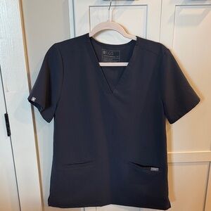 Figs Charcoal V-Neck Scrub Top